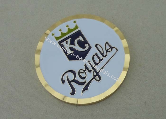 KC Royals Personalized Coins By Brass Stamped With Diamond Cut Edge And 2.0 Inch