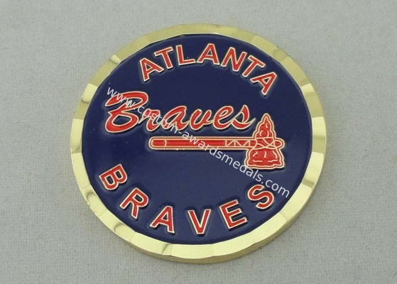 2.5 Inch Personalized Coins By Brass stamped  4.0 mm For Braves