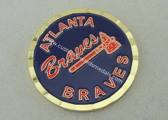 2.5 Inch Personalized Coins By Brass stamped  4.0 mm For Braves