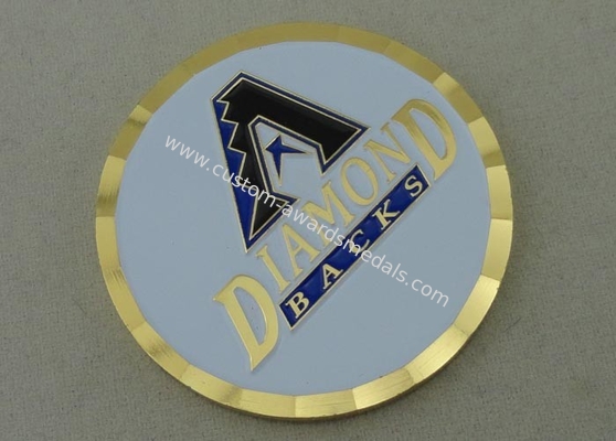 Gold Plating Zinc Alloy Die Casting Personalized Coins 1.75 Inch