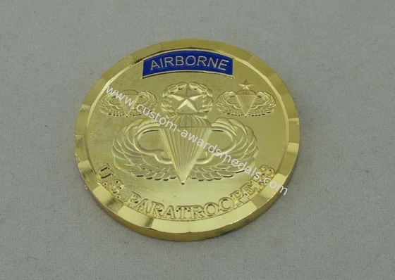 3D Die Struck Personalized Coins Brass Material And Diamond Cut Edge