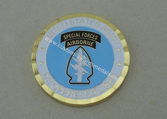 Airborne Brass Material Personalized Coins By Die Stamped With Soft Enamel