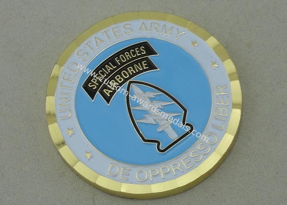 Airborne Brass Material Personalized Coins By Die Stamped With Soft Enamel