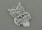 UHU Souvenir Badges By Pewter Die Casting , 3D Design with Rhinestone And Silver Plating
