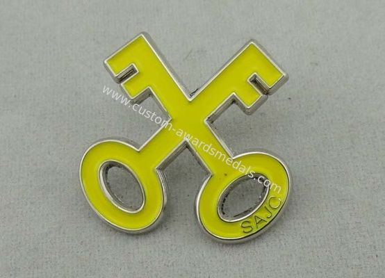 Die Casting 1.0 inch Soft Enamel Pin Zinc Alloy Material Nickel Plating