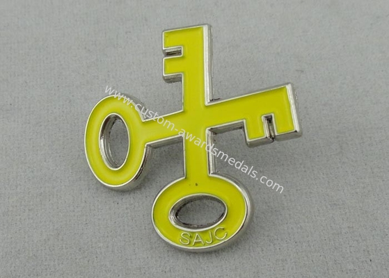 Die Casting 1.0 inch Soft Enamel Pin Zinc Alloy Material Nickel Plating