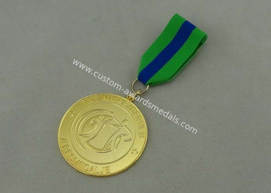 Talentspejdernes Custom Awards Medals by Zinc Alloy Die Casting , Box Packing And Gold Plating