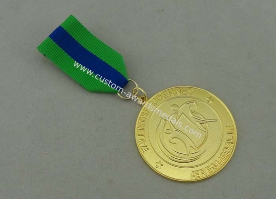 Talentspejdernes Custom Awards Medals by Zinc Alloy Die Casting , Box Packing And Gold Plating