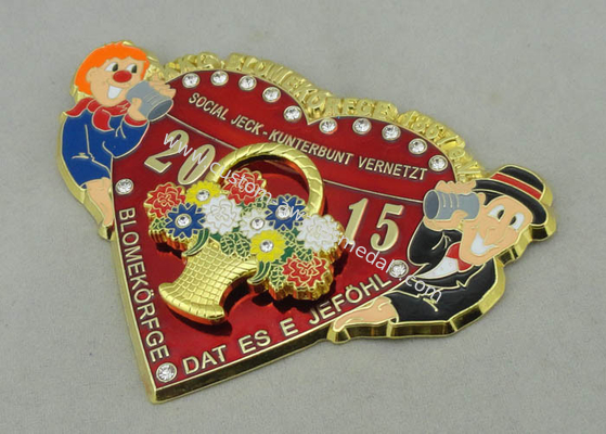 Transparent Enamel Medals By Zinc Alloy Die Casting With Spinning Piece KKG