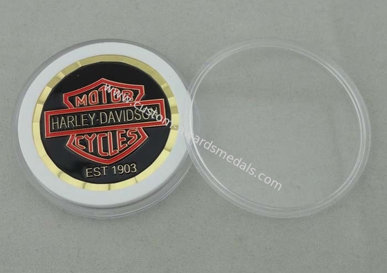 Brass Diamont Cut Personalized Coins Silkscreen / offset printing For Harley-Davidson