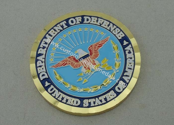 Department Of Defense Personalized Coins With Box Packing And Diamond Cut Edge