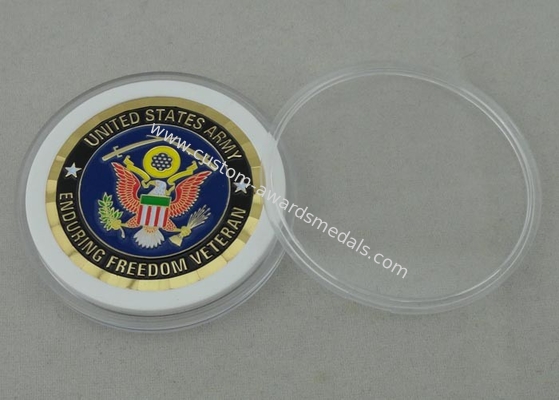 Personalized Coins By Brass Die Struck For Enduring Freedom Veteran And Diamond Cut Edge