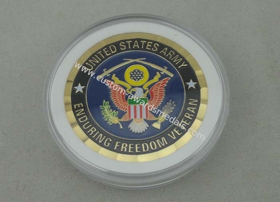 Personalized Coins By Brass Die Struck For Enduring Freedom Veteran And Diamond Cut Edge