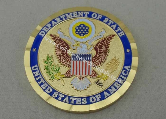 Brass Die Stamped Department Of State Personalized Coins For USA Army