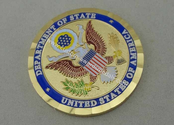 Brass Die Stamped Department Of State Personalized Coins For USA Army