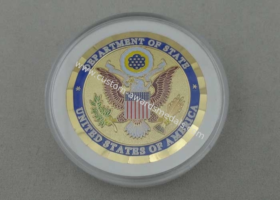 Brass Die Stamped Department Of State Personalized Coins For USA Army