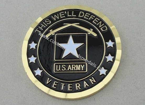 This We Will Defend Personalized Coins For Army By Brass Die Struck And Gold Plating