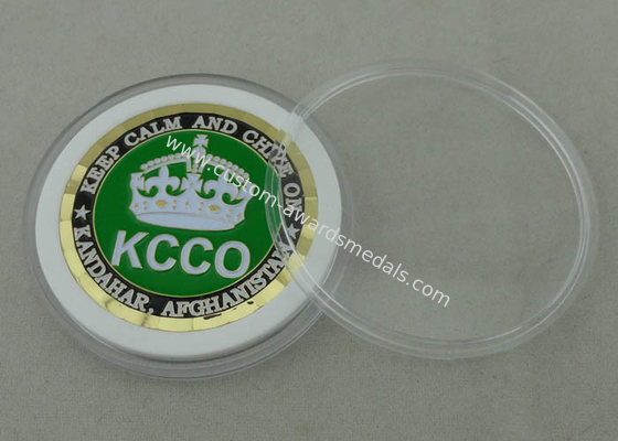 2.0 Inch KCCO custom military coins By Brass Die Struck And Gold Plating