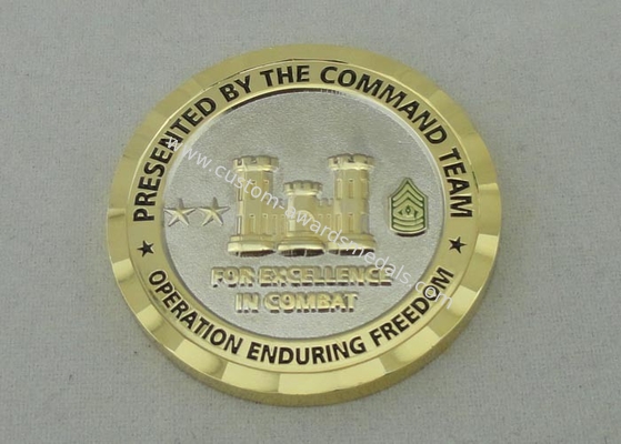 3D Personalized Coins For Operation Enduring Freedom With Nickel And Gold Plating