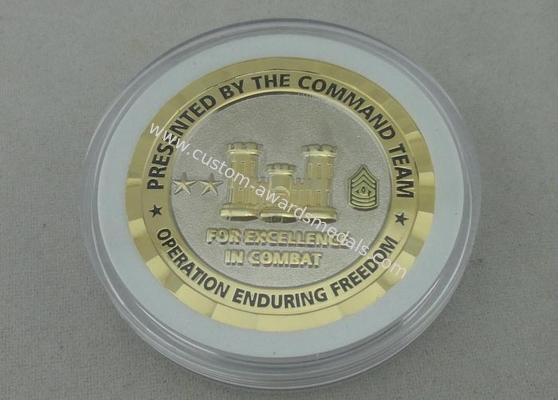 3D Personalized Coins For Operation Enduring Freedom With Nickel And Gold Plating