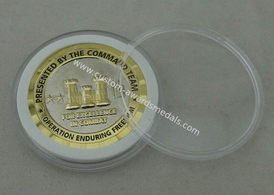 3D Personalized Coins For Operation Enduring Freedom With Nickel And Gold Plating