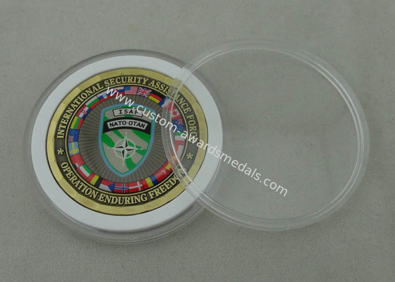 2.0 Inch ISAF NATO OTAN Personalized Coins By Die Casting And Gold Plating