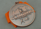 3D Asia University Climbing Die Cast Medals In Size 2.0 Inch, Antique Gold and Antique Copper Plating