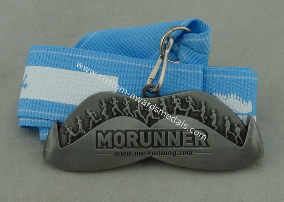 MORUNNER Ribbon Medals , 3D Zinc Alloy Die Cast With Antique Nickel Plating