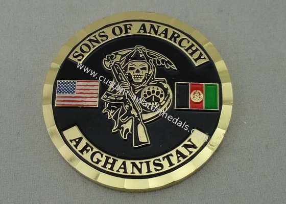 USA Army Personalized Coins , Brass Die Stamped For Sons Of Anarchy With Box Packing And Gold Plating