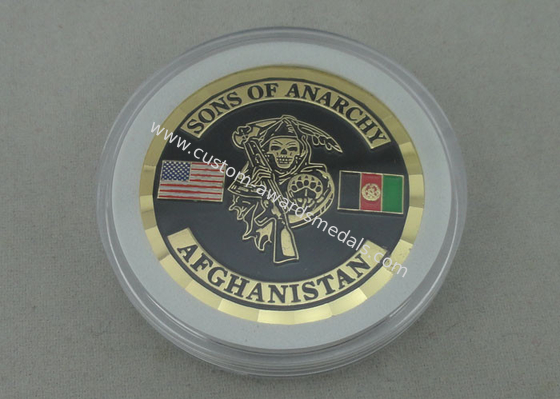 USA Army Personalized Coins , Brass Die Stamped For Sons Of Anarchy With Box Packing And Gold Plating