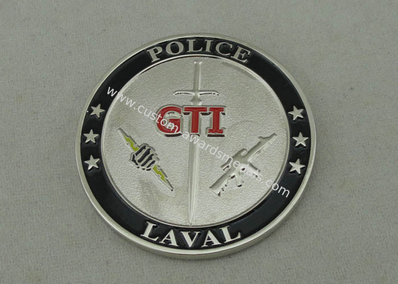 Laval Police Zinc Alloy Die Casting Personalized Coin With 1.75 Inch And Nickel Plating