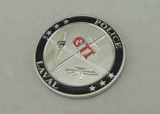 Laval Police Zinc Alloy Die Casting Personalized Coin With 1.75 Inch And Nickel Plating