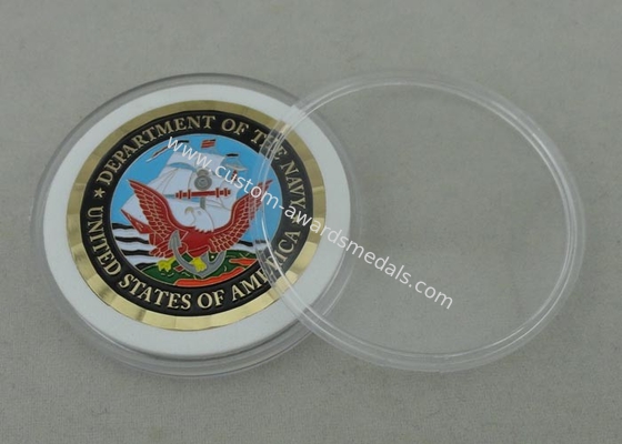 USA Department Of The Navy Personalized Coins , 2.0 Inch Copper Die Stamped With Diamond Cut Edge