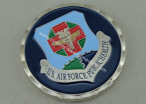 US Air Force Public Health Personalized Coins , Zinc Alloy Die Casting in Size 1 3/4 Inch And Nickel Plating