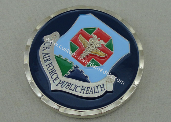 US Air Force Public Health Personalized Coins , Zinc Alloy Die Casting in Size 1 3/4 Inch And Nickel Plating