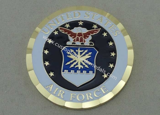 Personalized Coin For US Air Force With Copper Material 2.0 Inch And Diamond Cut Edge