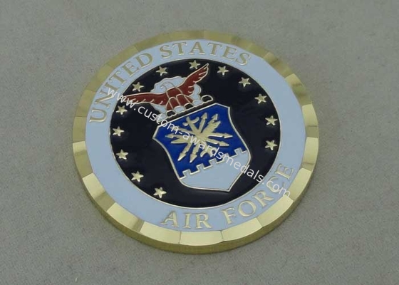 Personalized Coin For US Air Force With Copper Material 2.0 Inch And Diamond Cut Edge