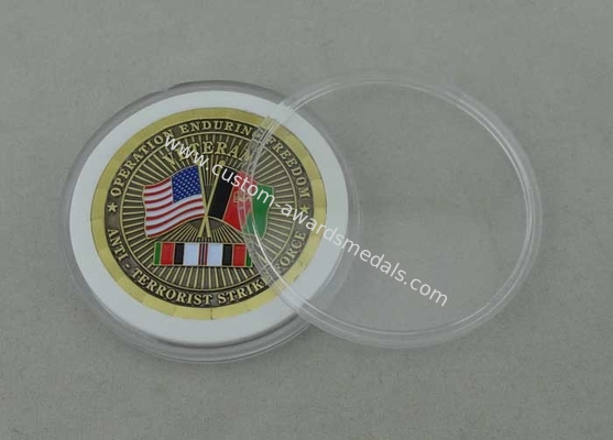 Anti-Terrorist Strike Force Personalized Coin, Soft Enamel, Antique Brass, Copper Stamped