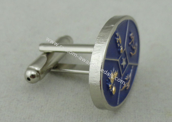 3D Double Plating Custom Tie Bars Cufflink 20 mm With Soft Enamel