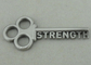 Strength Key Souvenir Badge By Zinc Alloy Die Casting  Antique Silver Plating