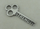 Strength Key Souvenir Badge By Zinc Alloy Die Casting  Antique Silver Plating