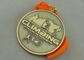 Asia University Climbing Die Cast Medals, With Antique Brass Plating