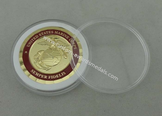 USA Marine Corps Personalized Coins, 2.0 Inch Soft Enamel And Brass For SEMPER FIDELIS