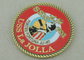 USS La Jolla Zinc Alloy Die Casting Personalized Coin, Antique Gold plating With Rope Edge
