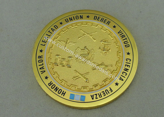 Valor Honor Personalized Coin , 3D By Zinc Alloy Die Casting And Gold Plating