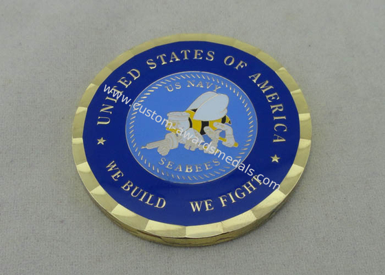 US Navy SEABEES Personalized Coins , Brass Die Stamped In 2.0 Inch For We Build We Fight Coin