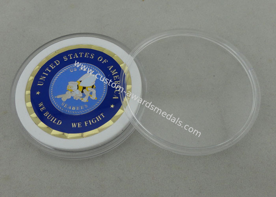 US Navy SEABEES Personalized Coins , Brass Die Stamped In 2.0 Inch For We Build We Fight Coin