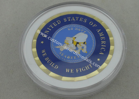 US Navy SEABEES Personalized Coins , Brass Die Stamped In 2.0 Inch For We Build We Fight Coin