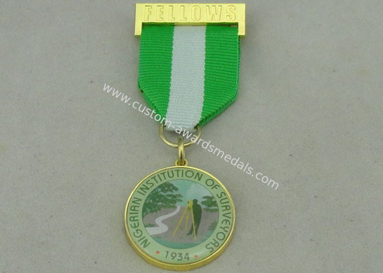 Nigerian Institution Surveyors Custom Medal Awards Zinc Alloy  / Offset Printing Piece