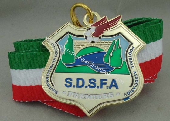 2.0 inch S.D.S.F.A Football Medals Soft Enamel Zinc Alloy Customized